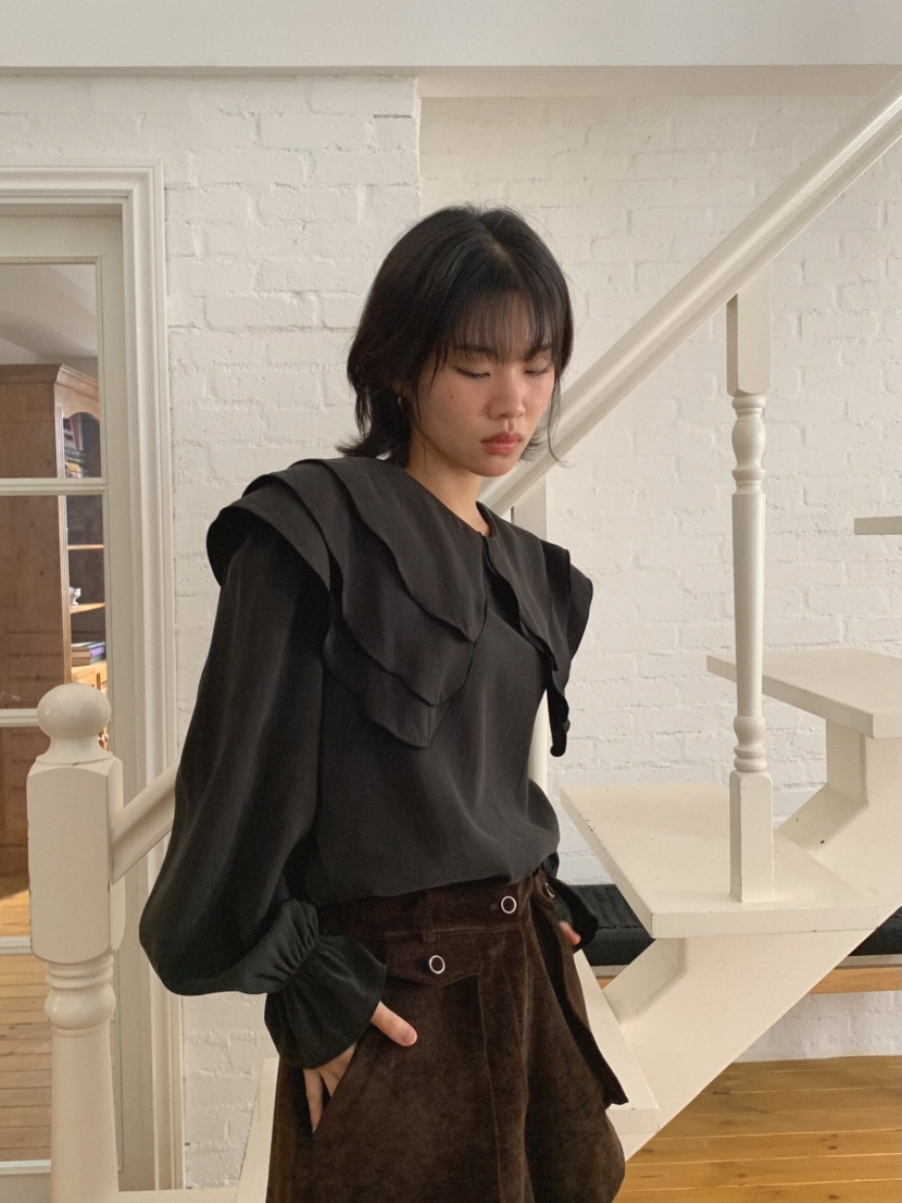 MOSMOS東大門㊣直郵女士新款推薦人氣25秋冬真品襯衫蕾絲衫MOSMOS襯衫/蕾絲衫