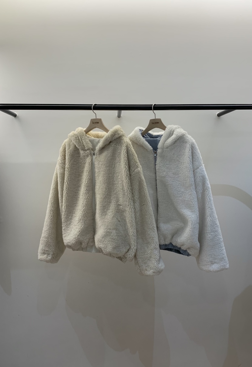 LA CREME東大門㊣直郵女裝新品25秋冬職業短款大衣毛皮雙面LA CREME短款大衣