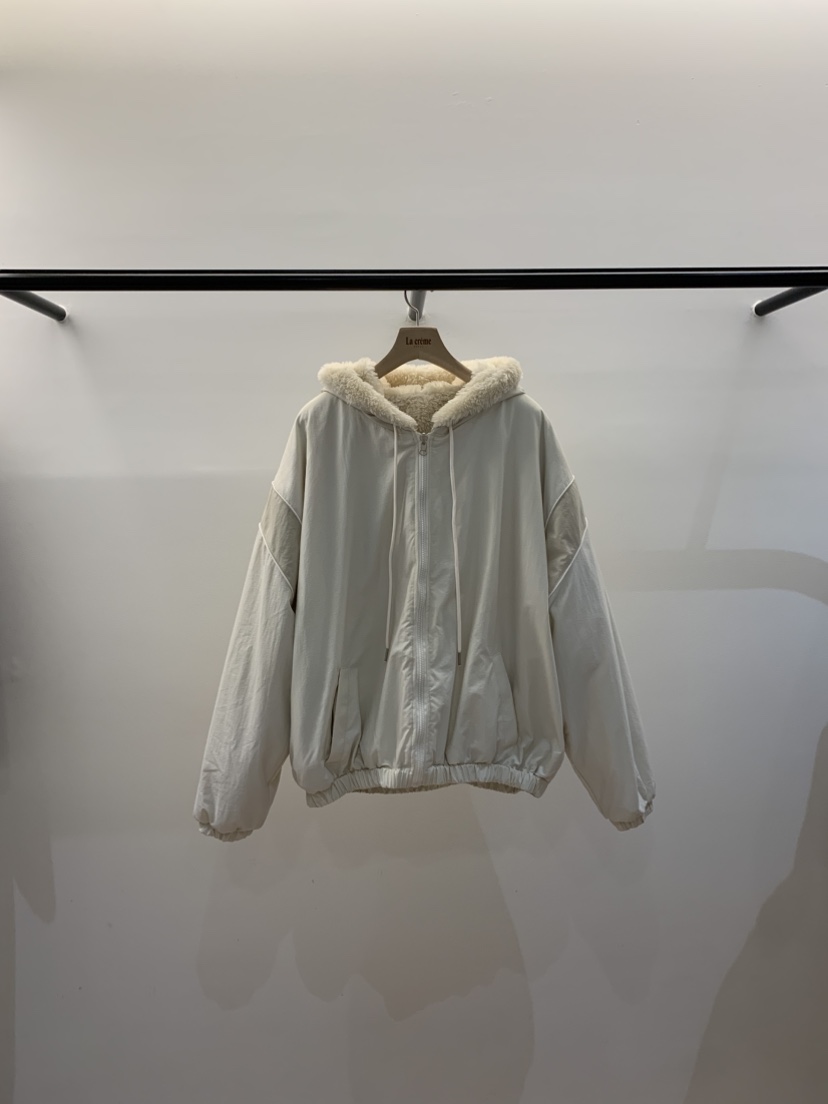 LA CREME東大門㊣直郵女裝新品25秋冬職業短款大衣毛皮雙面LA CREME短款大衣圖色1