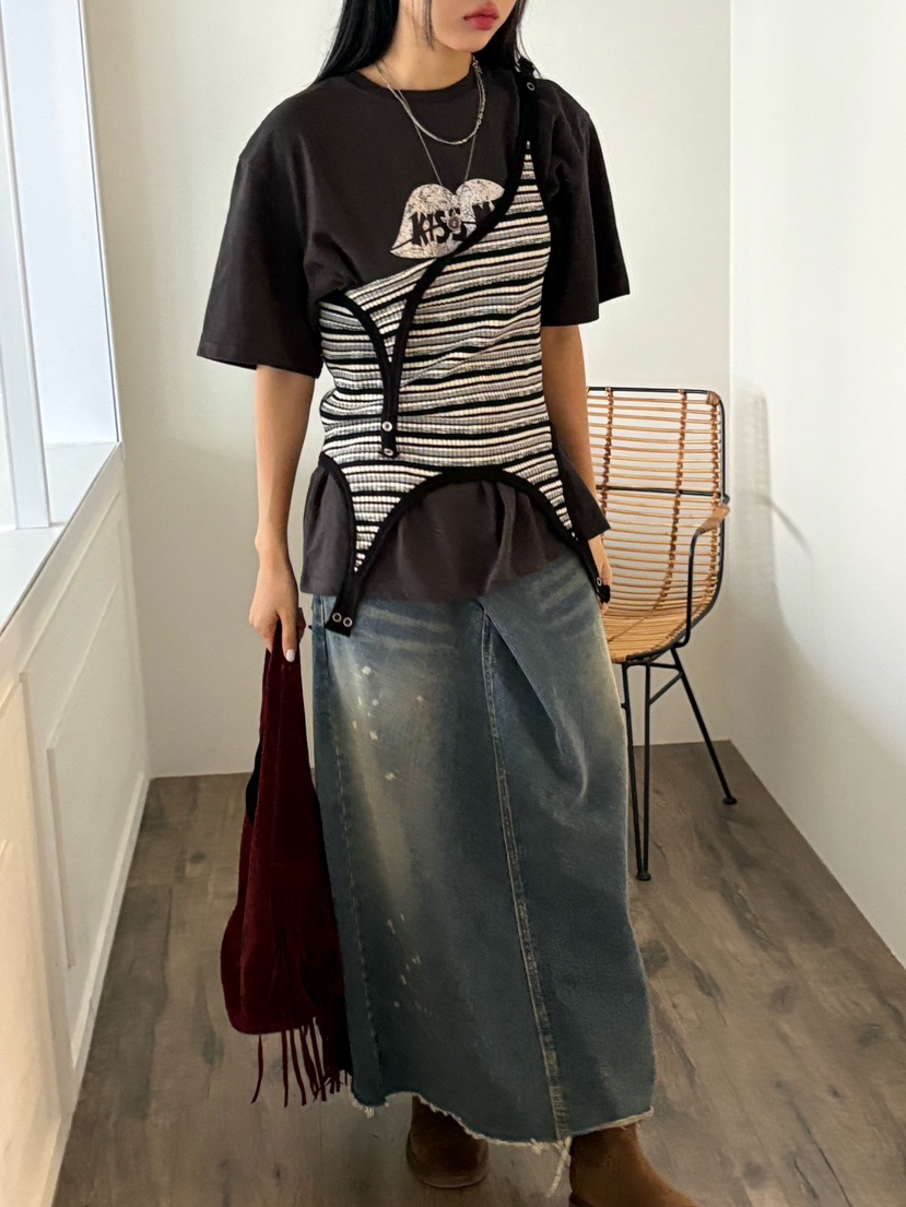 SUNDER MARKET韓國代購㊣女士新品真品時尚熱賣25秋冬吊帶背心SUNDER MARKET吊帶/背心