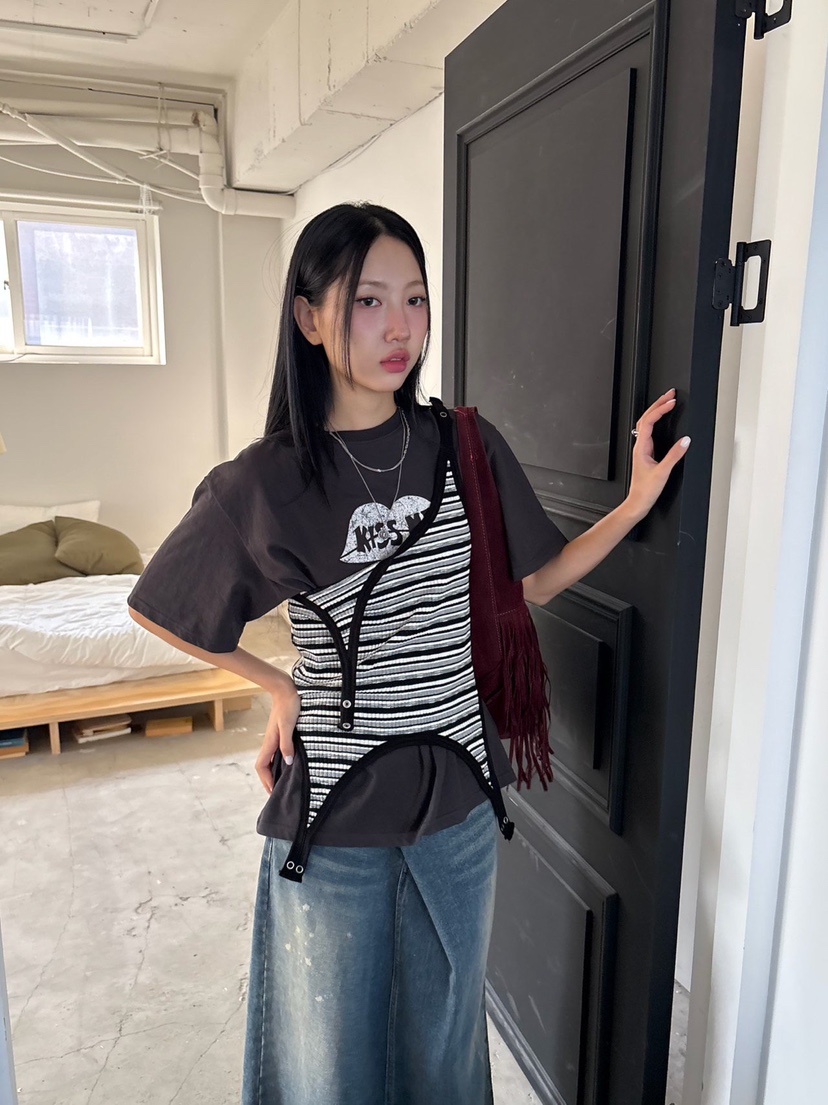 SUNDER MARKET韓國代購㊣女士新品真品時尚熱賣25秋冬吊帶背心SUNDER MARKET吊帶/背心