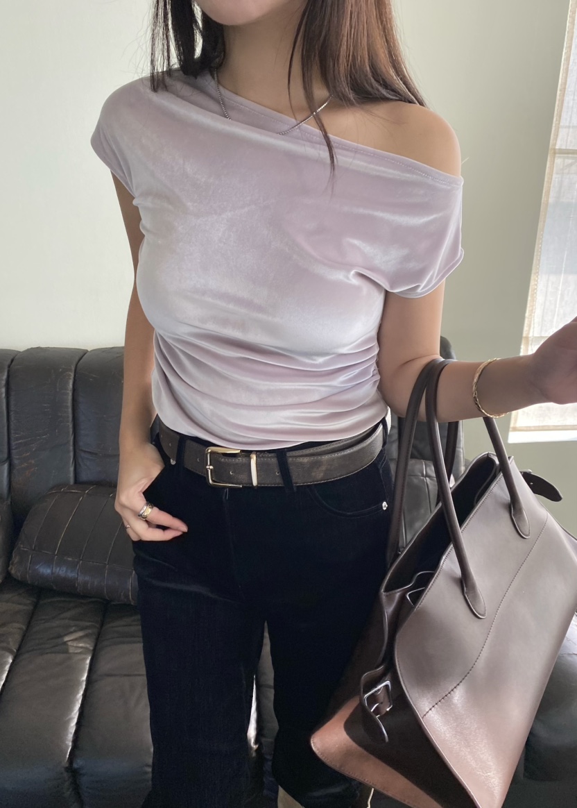 OUPPT東大門㊣實拍女士新品推薦職業熱賣休閑25秋冬T恤天鵝絨OUPPTT恤