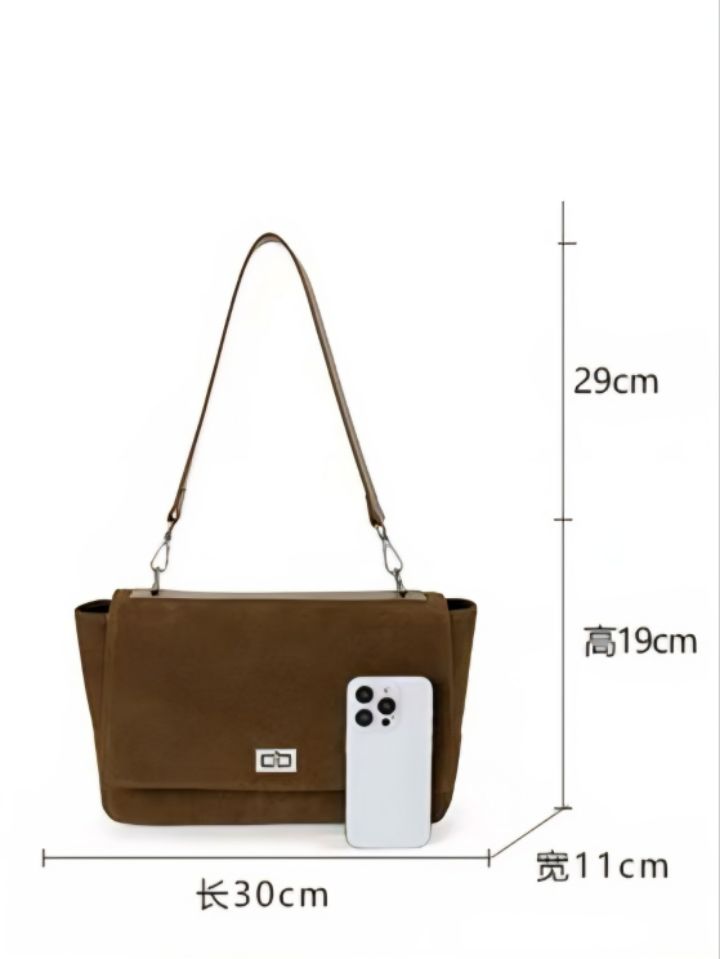 TROUVAILLE韓國代購㊣女裝新品熱賣時尚休閑單肩斜跨包牛皮絨TROUVAILLE單肩/斜跨包