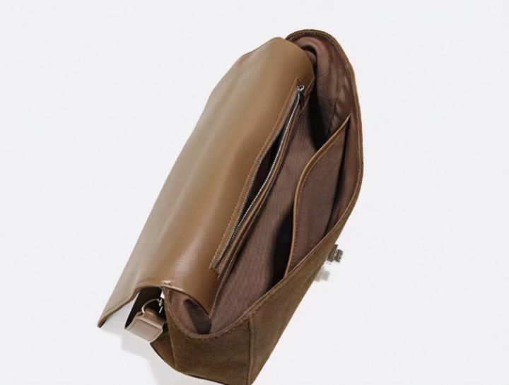 TROUVAILLE韓國代購㊣女裝新品熱賣時尚休閑單肩斜跨包牛皮絨TROUVAILLE單肩/斜跨包