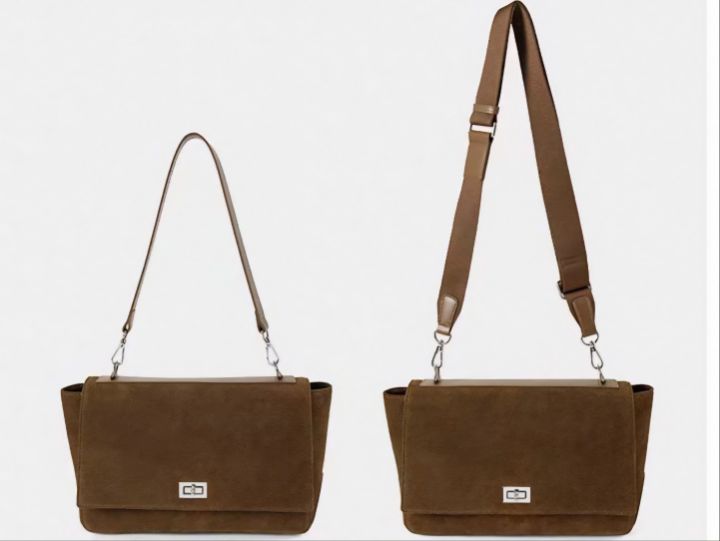 TROUVAILLE韓國代購㊣女裝新品熱賣時尚休閑單肩斜跨包牛皮絨TROUVAILLE單肩/斜跨包