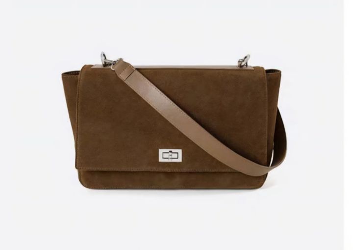 TROUVAILLE韓國代購㊣女裝新品熱賣時尚休閑單肩斜跨包牛皮絨TROUVAILLE單肩/斜跨包圖色1