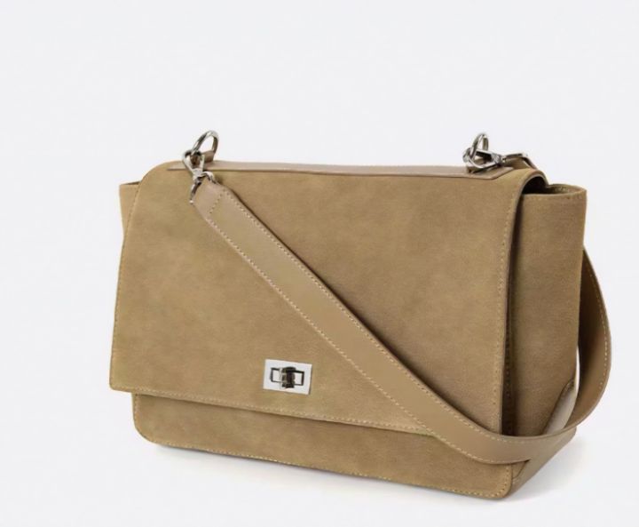 TROUVAILLE韓國代購㊣女裝新品熱賣時尚休閑單肩斜跨包牛皮絨TROUVAILLE單肩/斜跨包圖色3