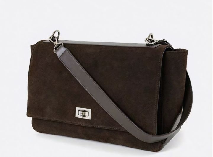 TROUVAILLE韓國代購㊣女裝新品熱賣時尚休閑單肩斜跨包牛皮絨TROUVAILLE單肩/斜跨包圖色4