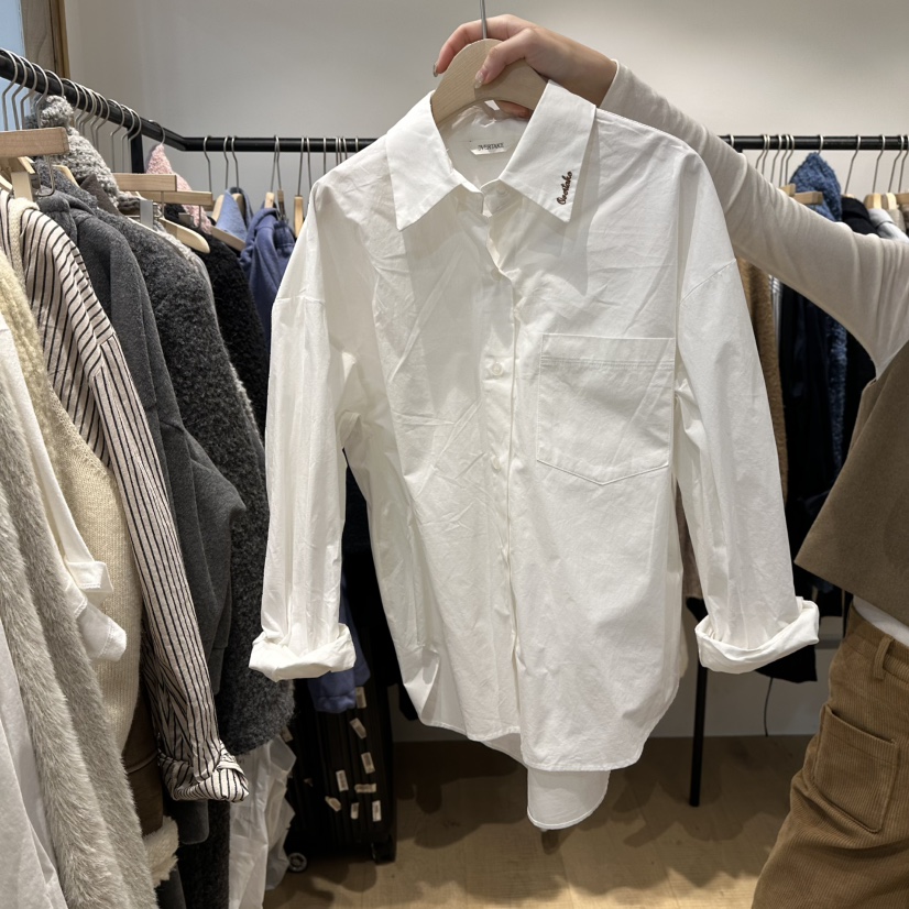 OVERTAKE韓國直郵㊣女士新品熱賣時尚人氣真品襯衫蕾絲衫刺繡OVERTAKE襯衫/蕾絲衫圖色1