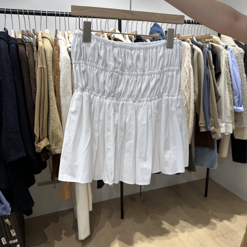 OVERTAKE東大門㊣代購女裝新品休閑時尚熱賣職業真品短裙褶皺OVERTAKE短裙