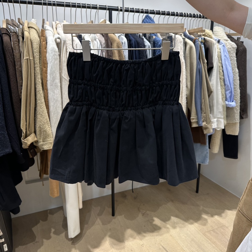 OVERTAKE東大門㊣代購女裝新品休閑時尚熱賣職業真品短裙褶皺OVERTAKE短裙圖色2