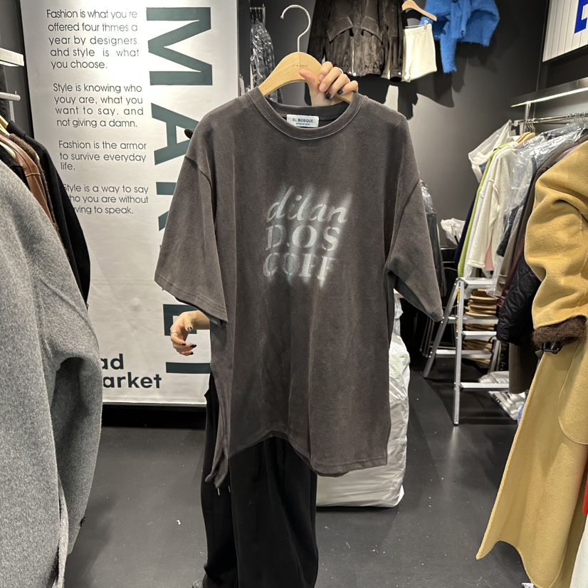 EL BOSQUE韓國代購㊣女士新品真品人氣職業時尚推薦25秋冬T恤EL BOSQUET恤圖色2