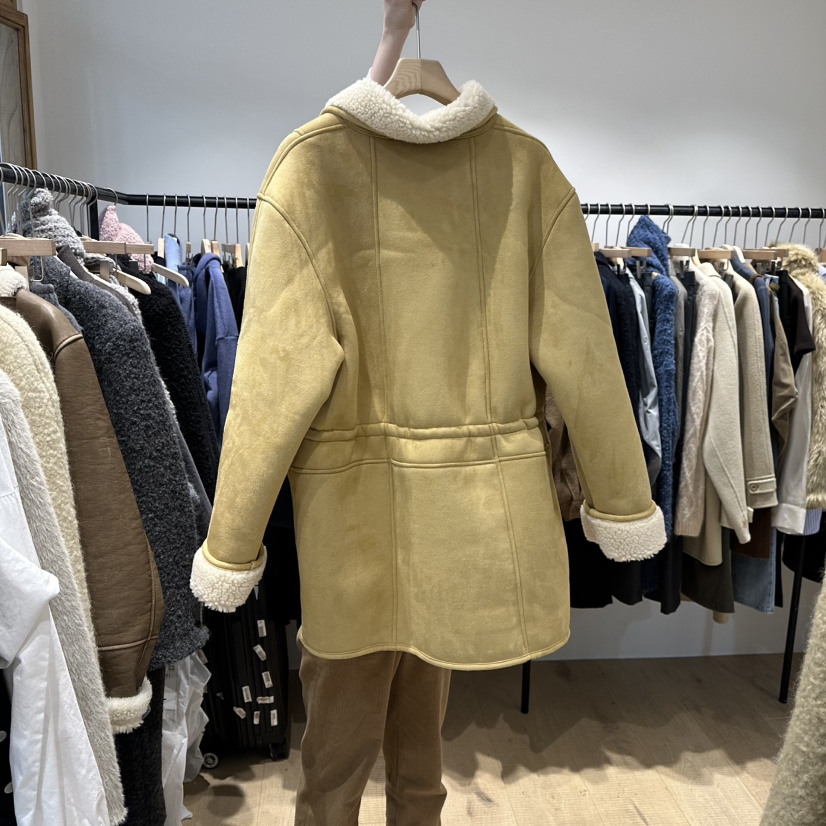 OVERTAKE東大門㊣代購女士新品時尚真品25秋冬中長款大衣加絨OVERTAKE中長款大衣