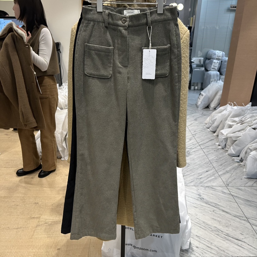 OVERTAKE韓國直郵㊣女裝新品真品25秋冬職業休閑褲燈芯絨喇叭OVERTAKE休閑褲圖色2