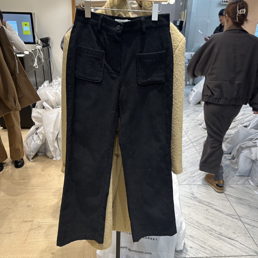 OVERTAKE韓國直郵㊣女裝新品真品25秋冬職業休閑褲燈芯絨喇叭OVERTAKE休閑褲圖色3