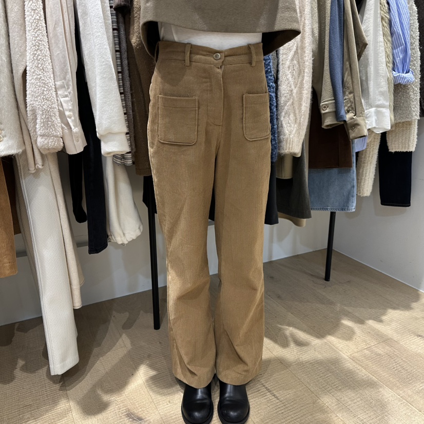 OVERTAKE韓國直郵㊣女裝新品真品25秋冬職業休閑褲燈芯絨喇叭OVERTAKE休閑褲圖色4