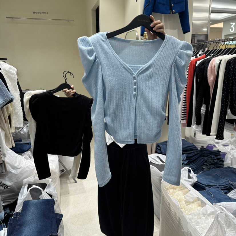 MONOPOLY韓國代購㊣女士新品真品時尚人氣職業長袖T恤假兩件MONO_POLY長袖T恤圖色2