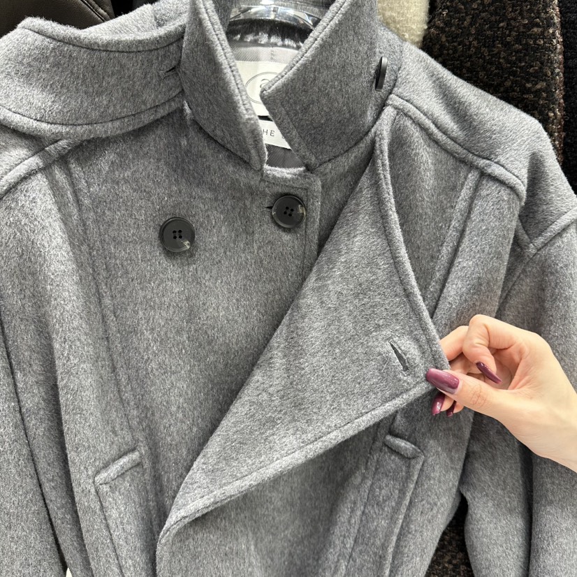 AT THE END東大門㊣直郵女裝新款人氣職業短款大衣羊毛棉AT THE END短款大衣