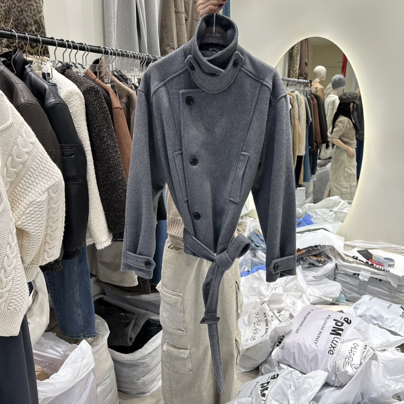 AT THE END東大門㊣直郵女裝新款人氣職業短款大衣羊毛棉AT THE END短款大衣圖色2