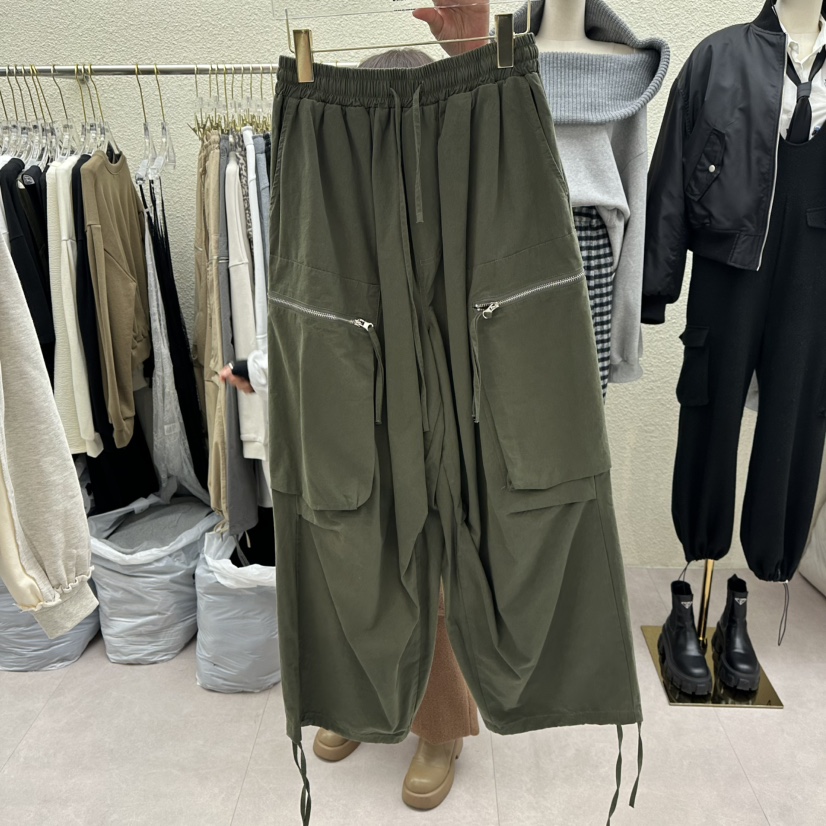 DRAWING東大門㊣代購女士新品休閑人氣職業推薦時尚休閑褲口袋DRAWING休閑褲圖色2