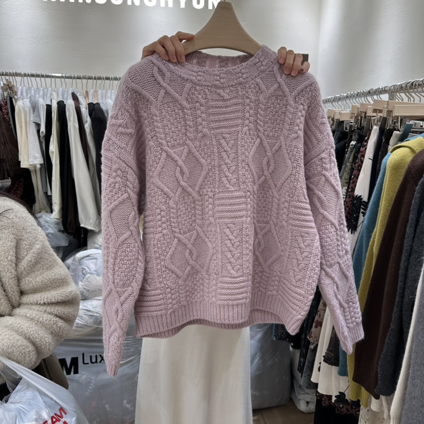 HANSUNGHYUN東大門㊣直郵女士新款25秋冬真品熱賣休閑毛衣羊毛HANSUNGHYUN毛衣圖色2