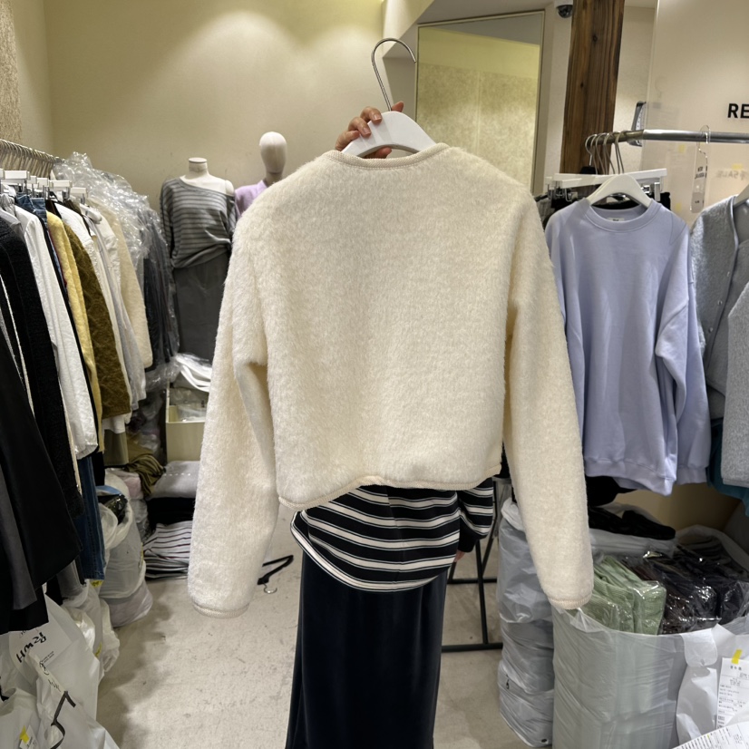 REFLAT韓國直郵㊣女裝新品25秋冬真品人氣毛衣羊毛短款開衫REFLAT毛衣