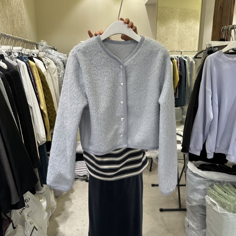 REFLAT韓國直郵㊣女裝新品25秋冬真品人氣毛衣羊毛短款開衫REFLAT毛衣圖色2