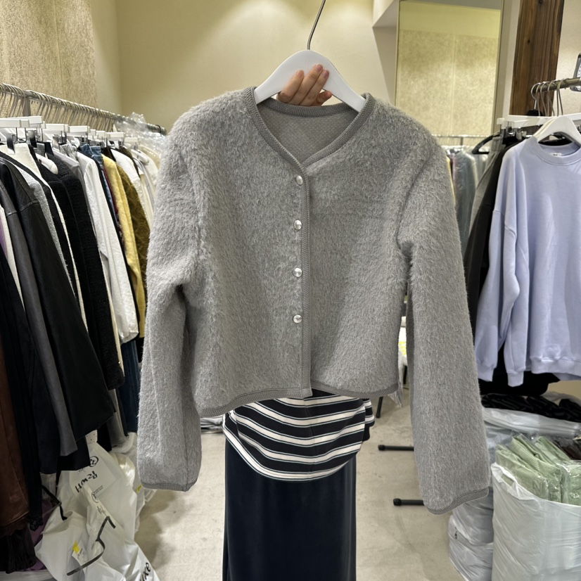 REFLAT韓國直郵㊣女裝新品25秋冬真品人氣毛衣羊毛短款開衫REFLAT毛衣圖色3