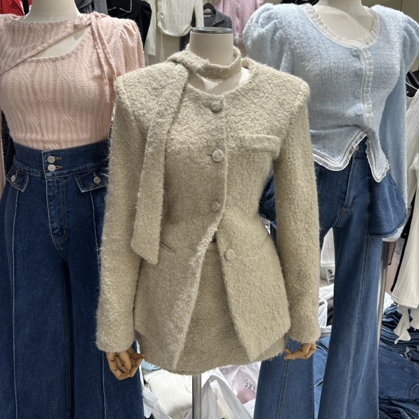 MONOPOLY韓國直郵㊣女士新品推薦休閑時尚25秋冬套裝含脖帶MONO_POLY套裝圖色1