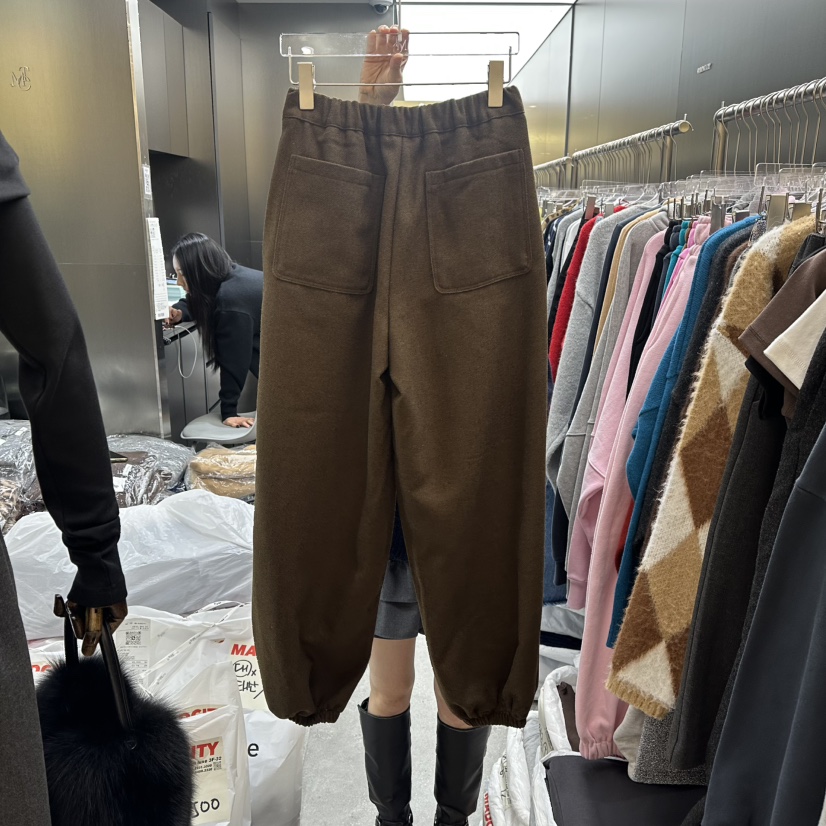 MADCITY韓國代購㊣女裝新款真品時尚熱賣推薦人氣休閑褲抓絨MADCITY休閑褲