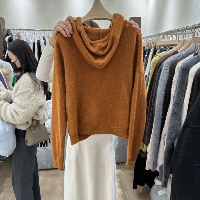 HANSUNGHYUN韓國代購㊣女裝新品推薦真品人氣針織衫羊毛兜帽HANSUNGHYUN針織衫