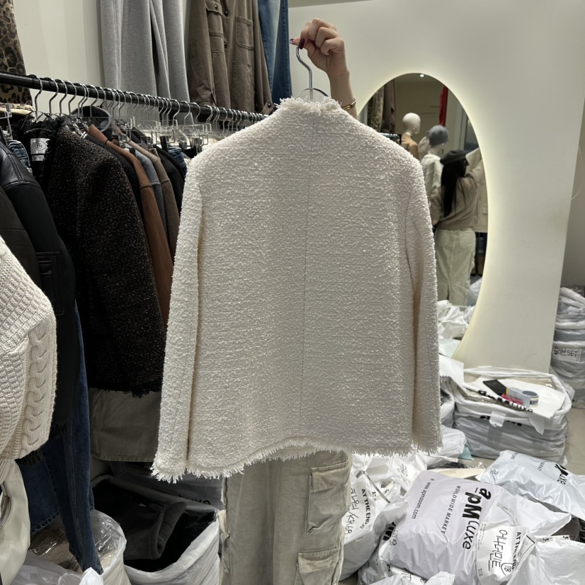 AT THE END東大門㊣直郵女裝新品25秋冬真品短款大衣羊毛AT THE END短款大衣