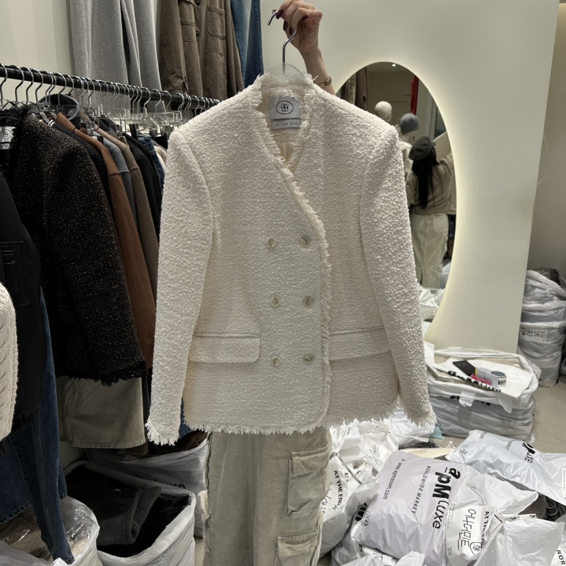 AT THE END東大門㊣直郵女裝新品25秋冬真品短款大衣羊毛AT THE END短款大衣圖色1