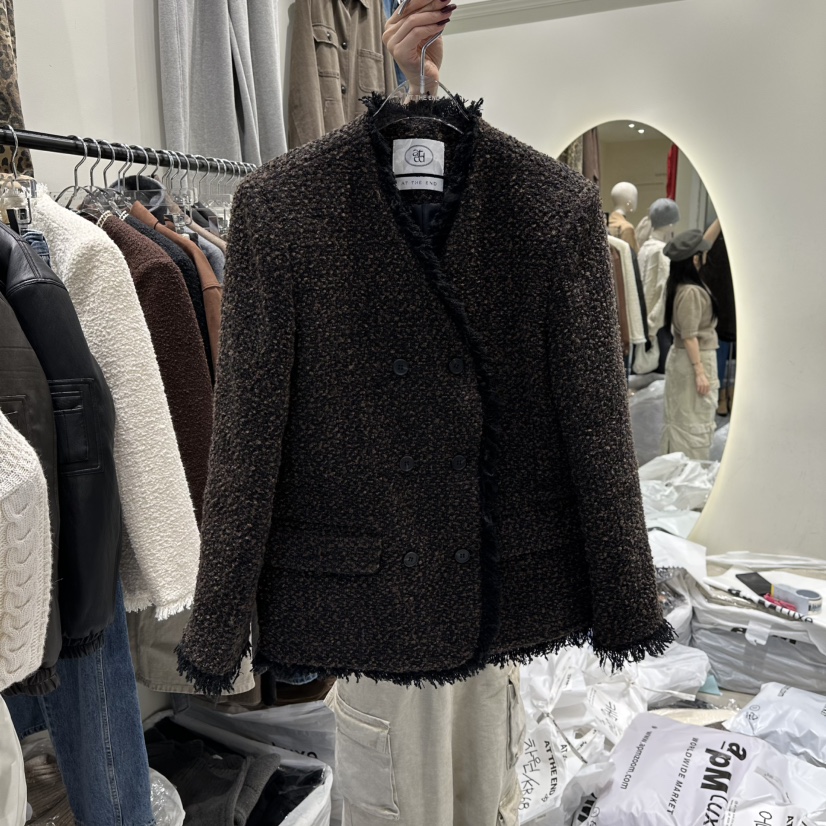 AT THE END東大門㊣直郵女裝新品25秋冬真品短款大衣羊毛AT THE END短款大衣圖色2