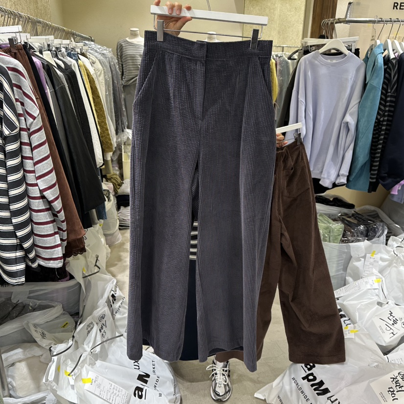 REFLAT東大門㊣代購女裝新品推薦真品人氣休閑褲燈芯絨條紋REFLAT休閑褲圖色2