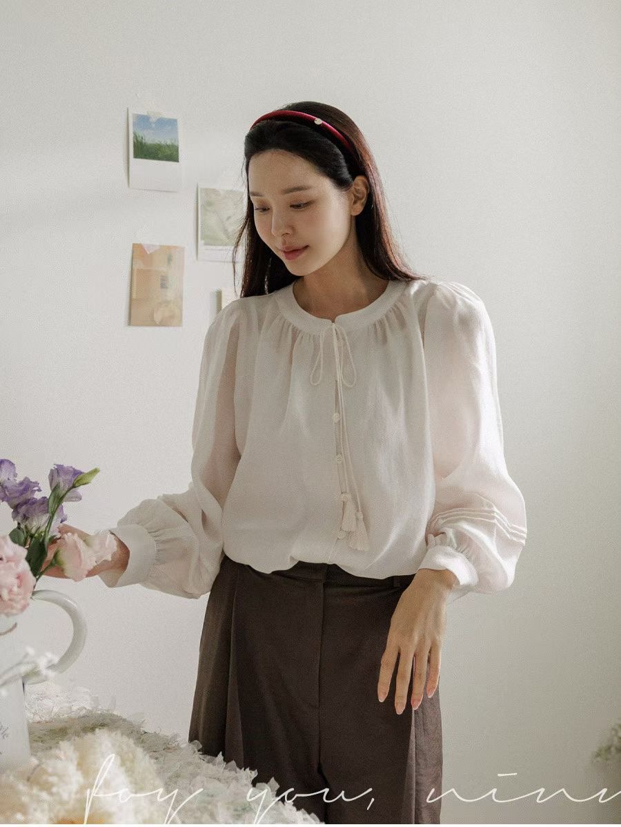 CAROL韓國代購㊣女士新款推薦休閑職業人氣真品25秋冬襯衫蕾絲衫CAROL襯衫/蕾絲衫