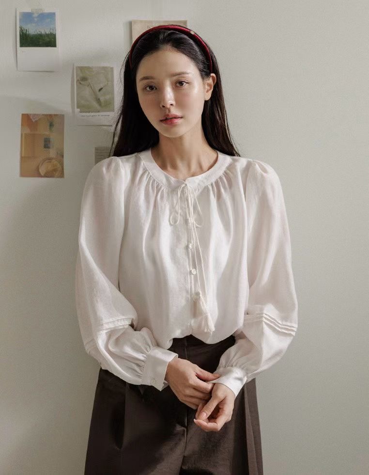 CAROL韓國代購㊣女士新款推薦休閑職業人氣真品25秋冬襯衫蕾絲衫CAROL襯衫/蕾絲衫