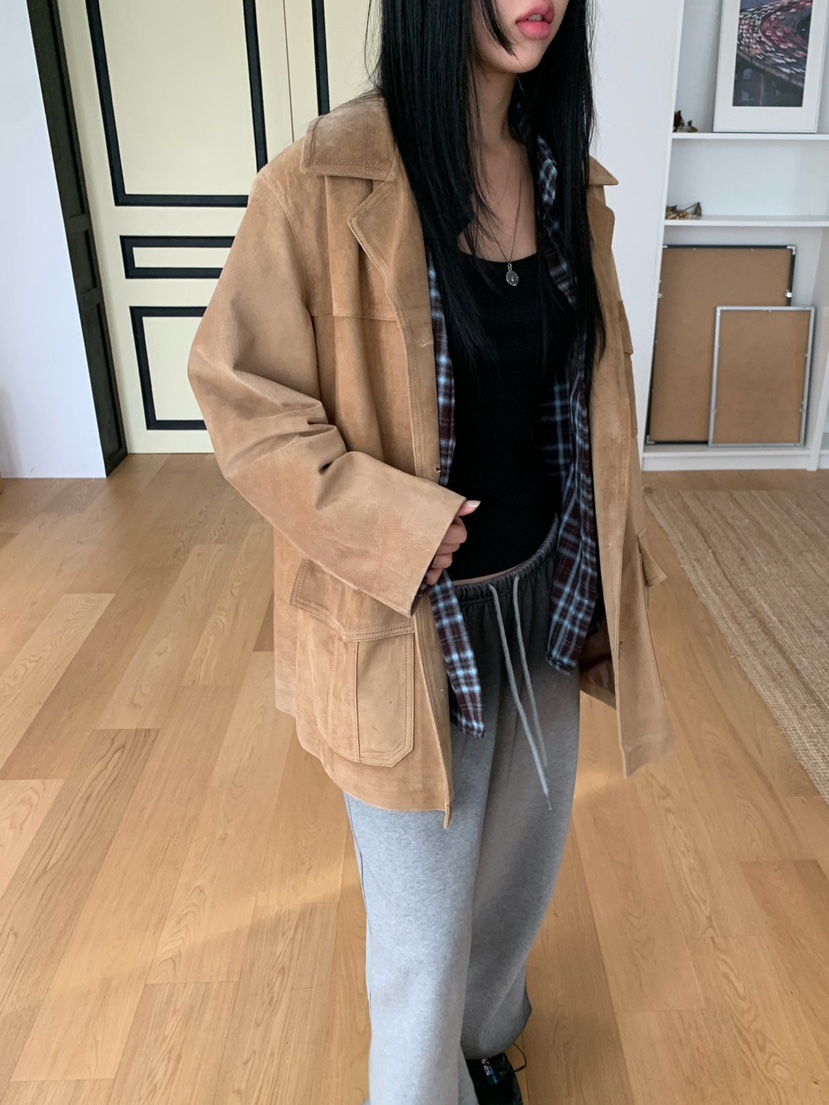 SUNDER MARKET韓國直郵㊣女裝新款推薦襯衫蕾絲衫羊毛格子SUNDER MARKET襯衫/蕾絲衫