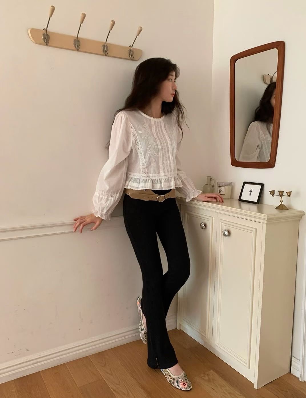 CAROL韓國直郵㊣女裝新品25秋冬人氣職業時尚真品襯衫蕾絲衫CAROL襯衫/蕾絲衫