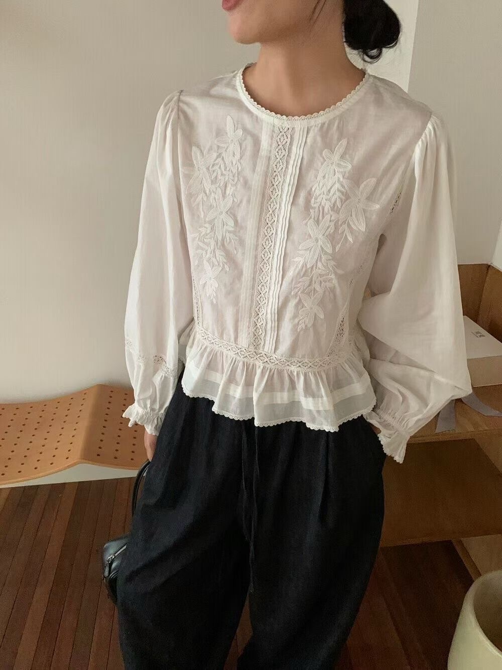 CAROL韓國直郵㊣女裝新品25秋冬人氣職業時尚真品襯衫蕾絲衫CAROL襯衫/蕾絲衫圖色1