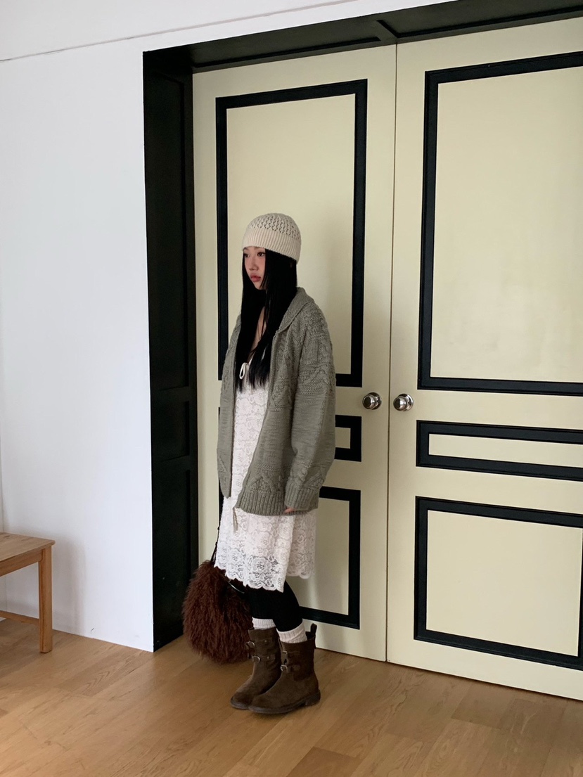 SUNDER MARKET東大門㊣直郵女裝新品休閑時尚熱賣針織衫拉鏈SUNDER MARKET針織衫