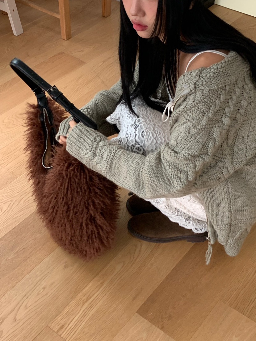 SUNDER MARKET東大門㊣直郵女裝新品休閑時尚熱賣針織衫拉鏈SUNDER MARKET針織衫