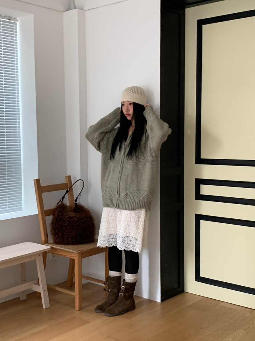 SUNDER MARKET東大門㊣直郵女裝新品休閑時尚熱賣針織衫拉鏈SUNDER MARKET針織衫