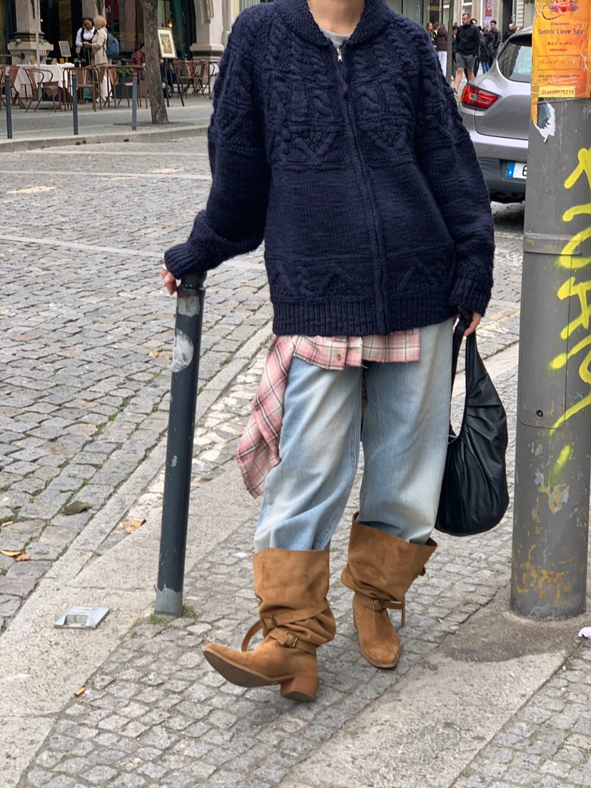 SUNDER MARKET東大門㊣直郵女裝新品休閑時尚熱賣針織衫拉鏈SUNDER MARKET針織衫圖色3