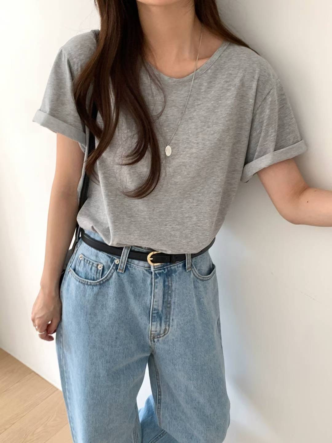 DE FOND韓國代購㊣女士新款熱賣休閑25秋冬時尚人氣推薦T恤DE FONDT恤圖色2