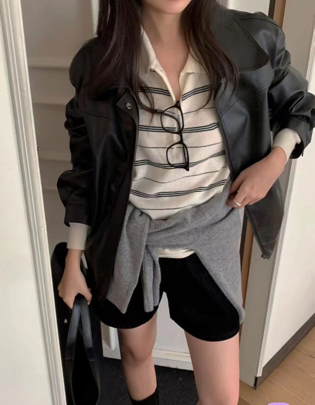 BILLOW東大門㊣實拍女士新款休閑時尚熱賣推薦人氣皮衣皮革BILLOW皮衣圖色2黑色