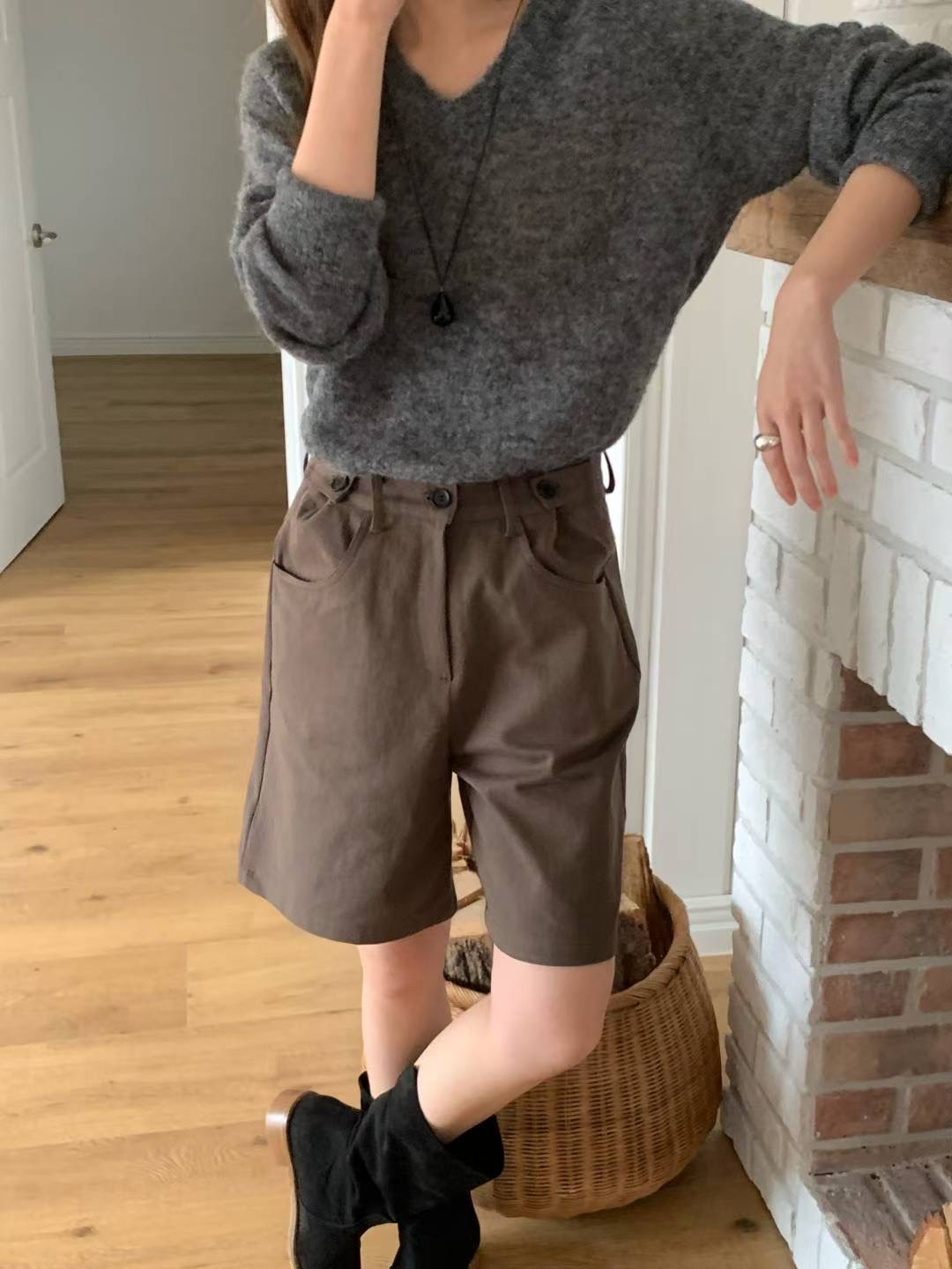 DE FOND東大門㊣代購女裝新款熱賣25秋冬真品休閑時尚短褲DE FOND短褲