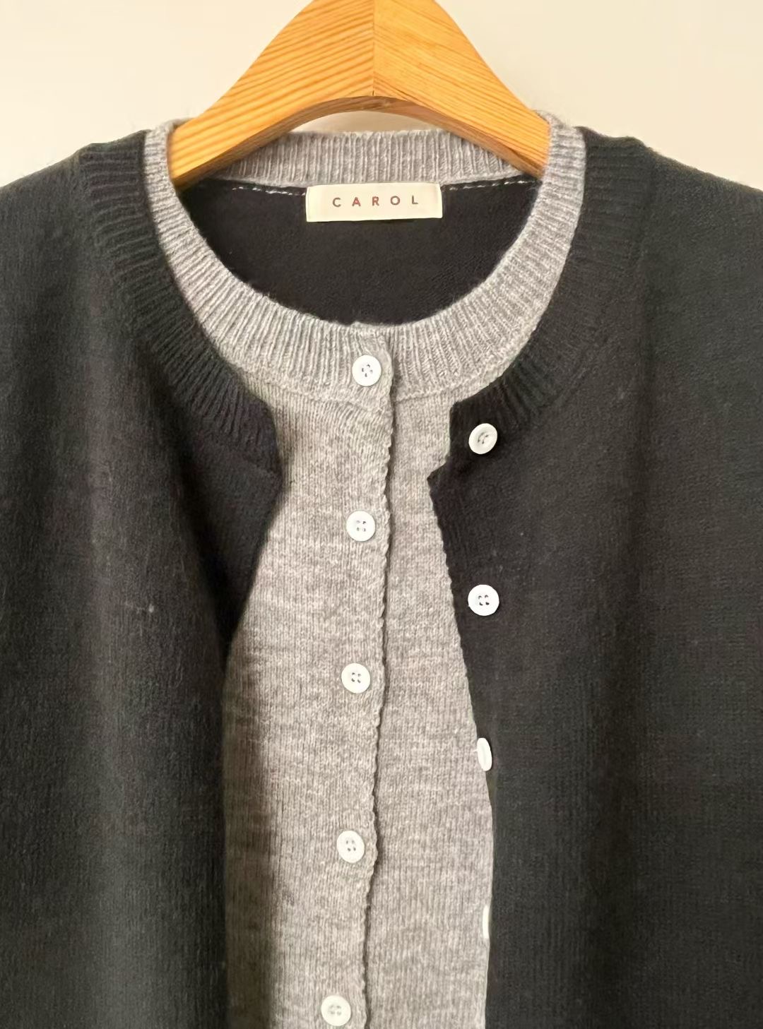 CAROL東大門㊣代購女士新款推薦25秋冬休閑熱賣針織衫假兩件CAROL針織衫