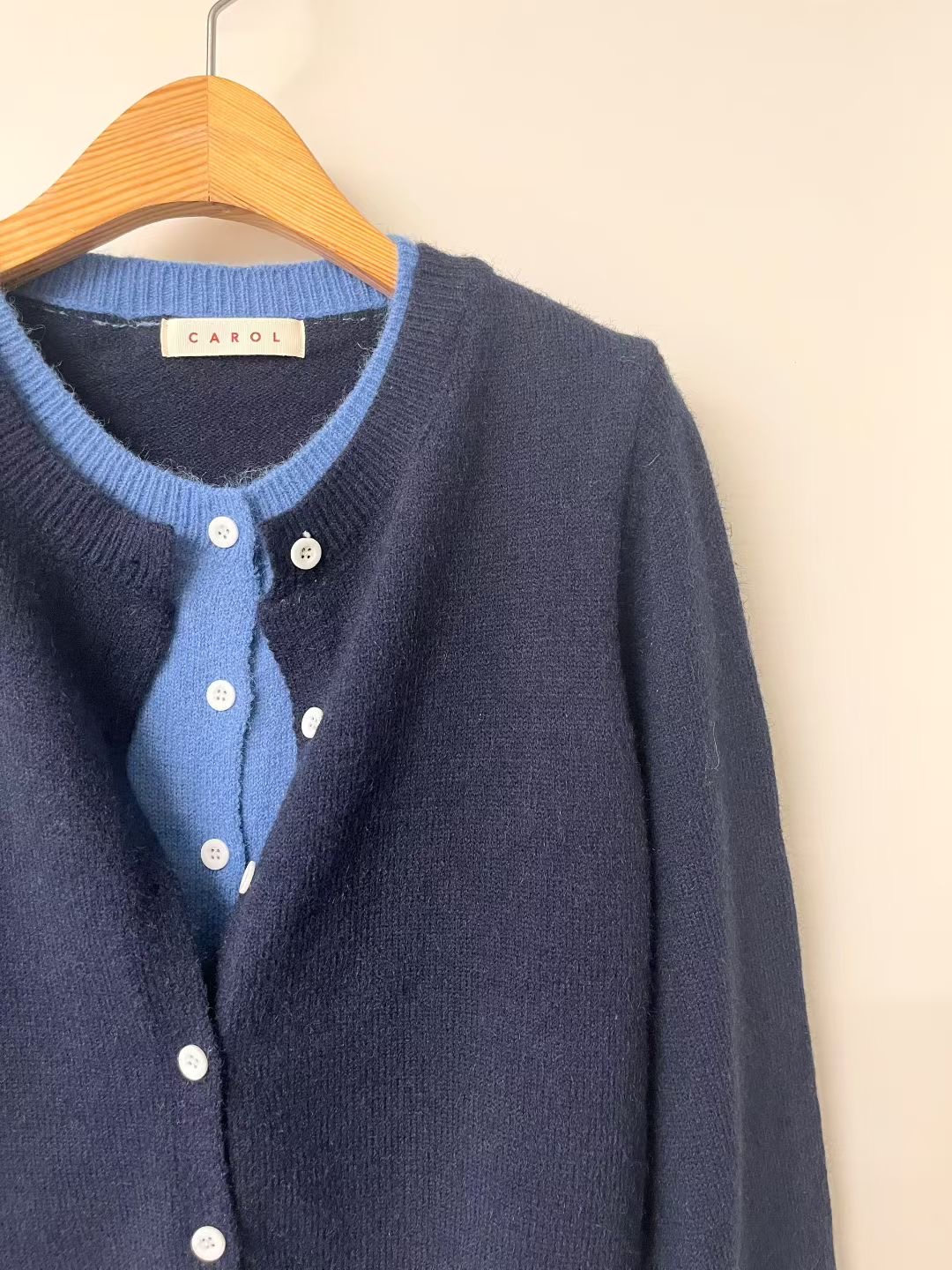 CAROL東大門㊣代購女士新款推薦25秋冬休閑熱賣針織衫假兩件CAROL針織衫