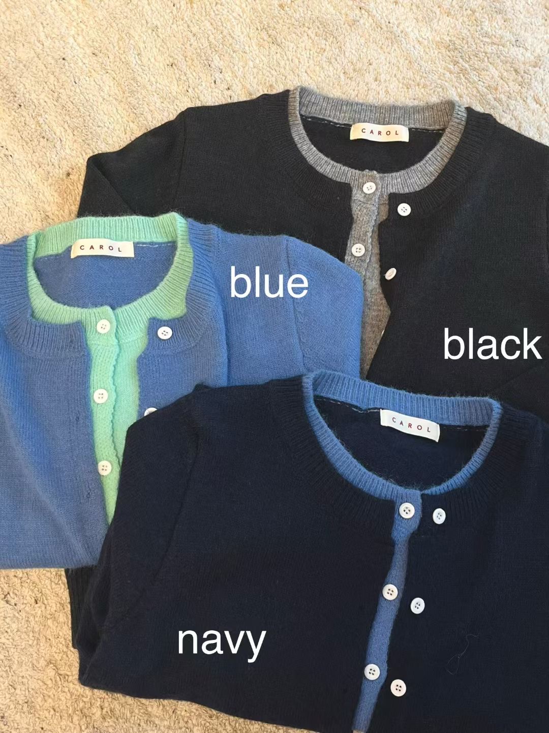 CAROL東大門㊣代購女士新款推薦25秋冬休閑熱賣針織衫假兩件CAROL針織衫